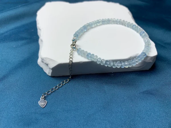 Aquamarine bracelet - silver 925 - Image 6
