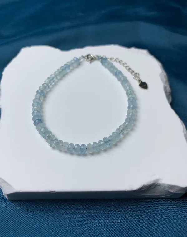Aquamarine bracelet - silver 925 - Image 2