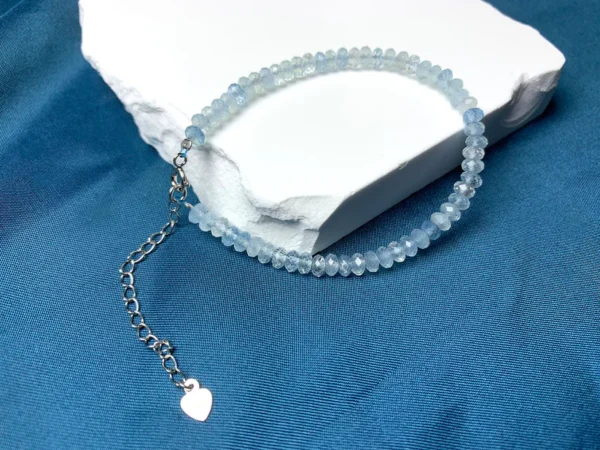 Aquamarine bracelet - silver 925 - Image 7