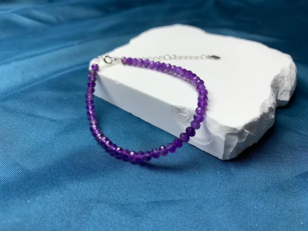 Amethyst bracelet - silver 925 - Image 4